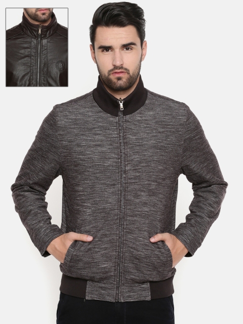 

Indian Terrain Men Brown & Grey Solid Reversible Bomber
