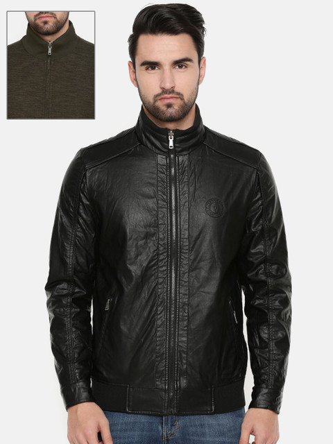

Indian Terrain Men Black Solid Reversible Bomber