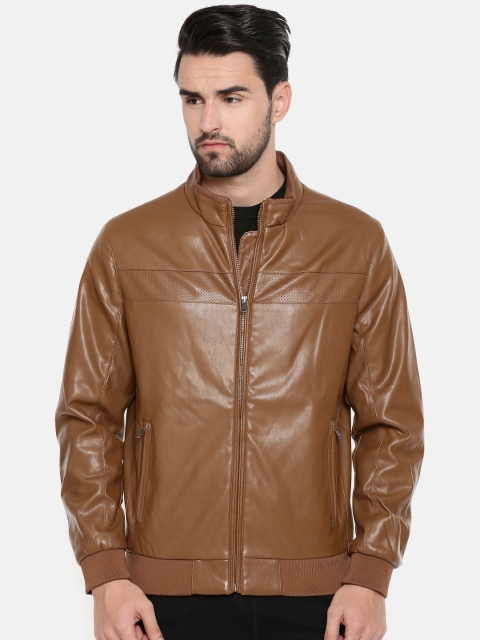 

Indian Terrain Men Brown Solid Tailored Jacket