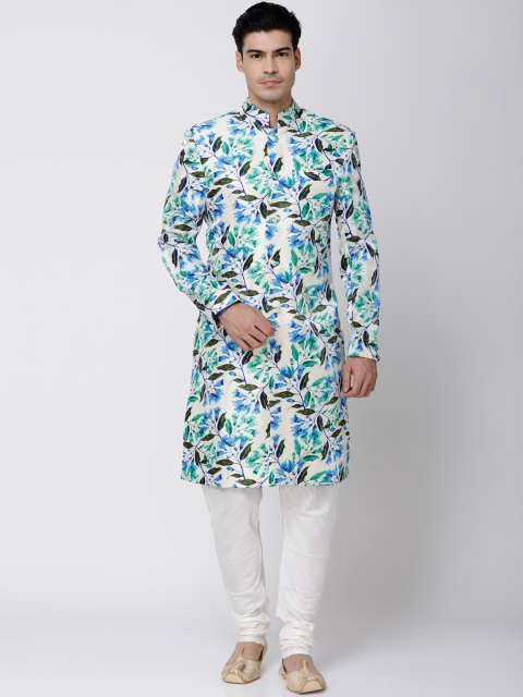 

Svanik White Printed Sherwani