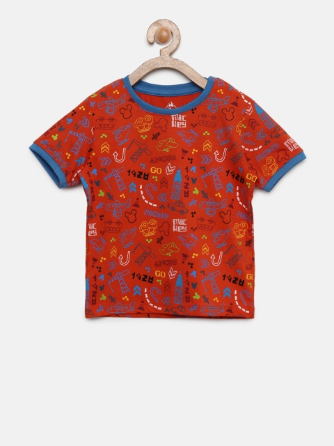 

Juniors by Lifestyle Boys Orange Printed Round Neck T-shirt