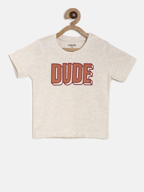 

Juniors by Lifestyle Boys Grey Melange Printed Round Neck T-shirt