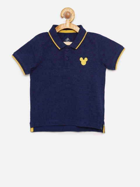 

Juniors by Lifestyle Boys Navy Blue Solid Polo T-shirt