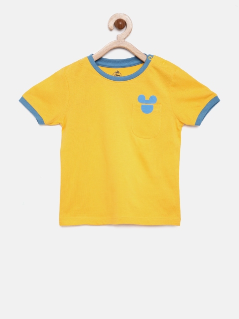 

Juniors by Lifestyle Boys Yellow Solid Round Neck T-shirt