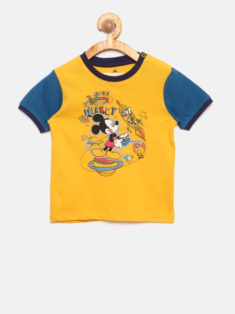 

Juniors by Lifestyle Boys Yellow Printed Round Neck T-shirt