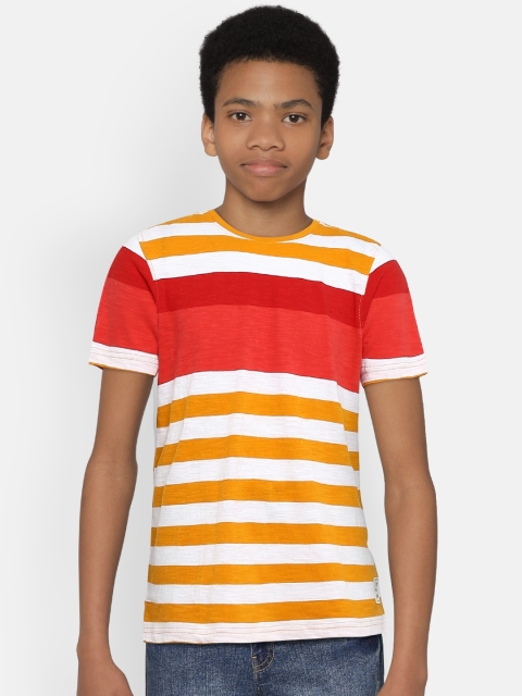 

Fame Forever by Lifestyle Boys Yellow Striped Round Neck T-shirt