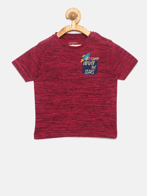 

Juniors by Lifestyle Boys Red Solid Round Neck T-shirt