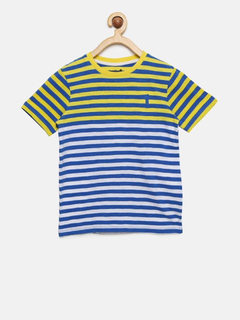 

Bossini Boys Yellow & Blue Striped Round Neck T-shirt