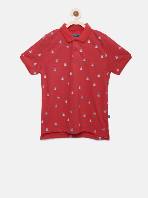 

Fame Forever by Lifestyle Boys Red Printed Polo Collar T-shirt