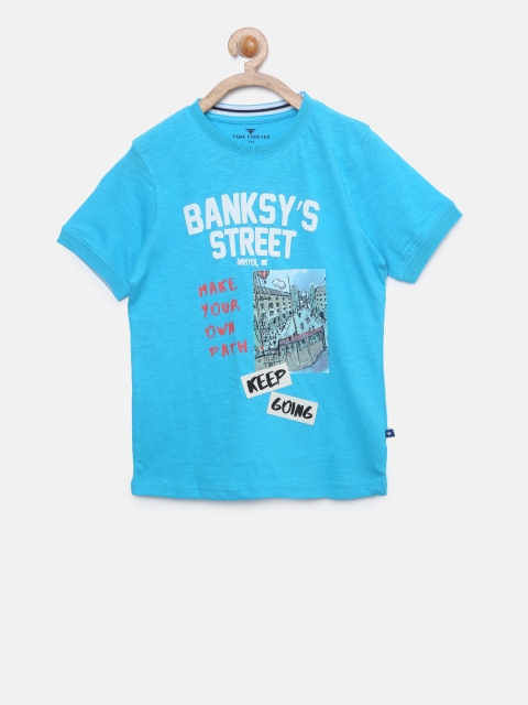 

Fame Forever by Lifestyle Boys Blue Printed Round Neck T-shirt