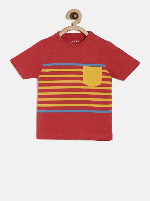 

Juniors by Lifestyle Boys Red Striped Round Neck T-shirt