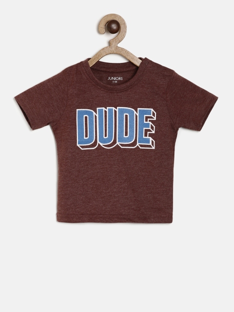 

Juniors by Lifestyle Boys Brown Printed Round Neck T-shirt