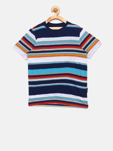 

Fame Forever by Lifestyle Boys Multicoloured Striped Round Neck T-shirt, Multi
