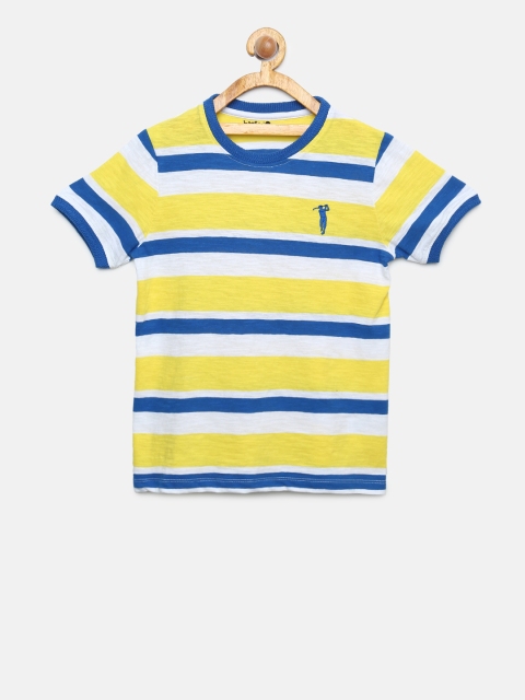 

Bossini Boys White Striped Polo Collar T-shirt