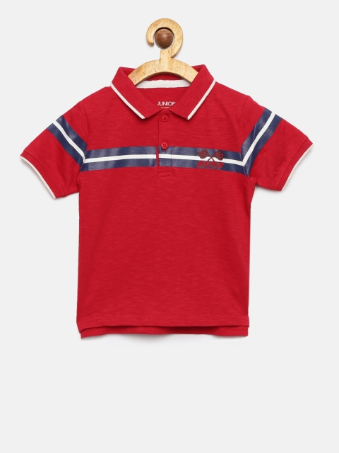

Juniors by Lifestyle Boys Red Solid Polo Collar T-shirt
