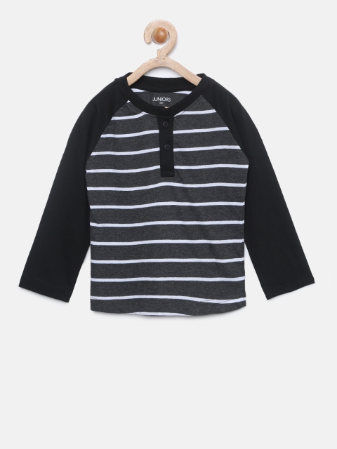 

Juniors by Lifestyle Boys Black & White Striped T-shirt, Charcoal