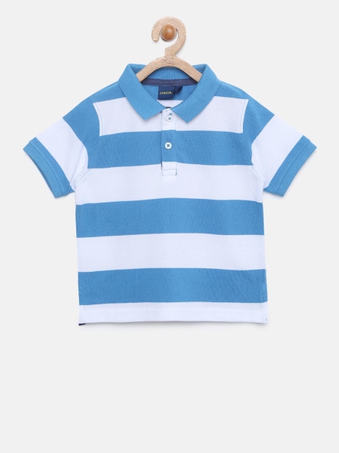 

Juniors by Lifestyle Boys Blue & White Striped Polo Collar T-shirt