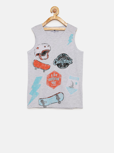 

Fame Forever by Lifestyle Boys Grey Printed Round Neck T-shirt