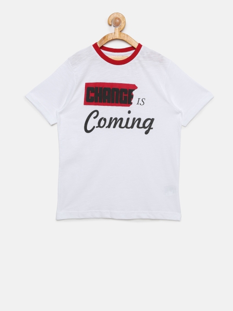 

Bossini Boys White Printed Round Neck T-shirt