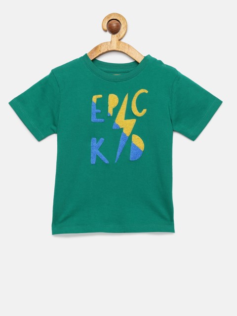 

Juniors by Lifestyle Boys Green Printed Round Neck T-shirt