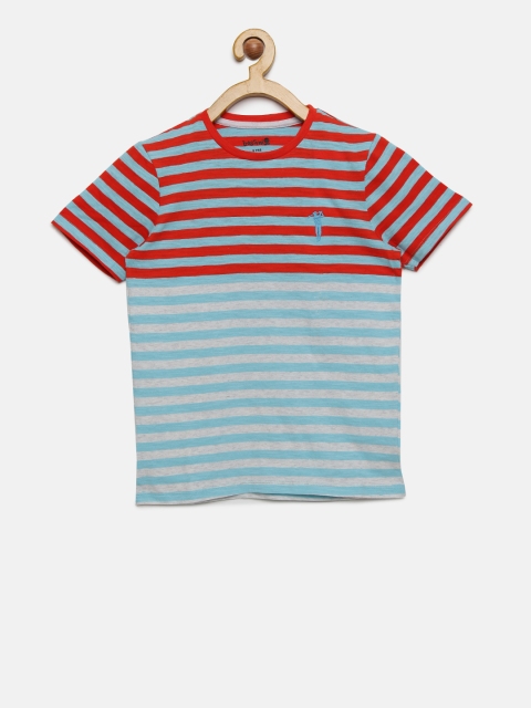

Bossini Boys Red & Blue Striped Round Neck T-shirt