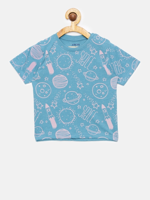 

Juniors by Lifestyle Boys Blue Printed Round Neck T-shirt