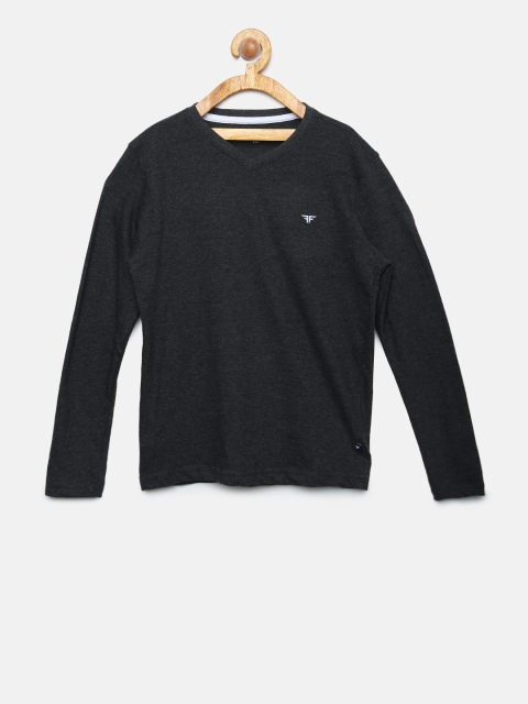 

Fame Forever by Lifestyle Boys Charcoal Solid V-Neck T-shirt