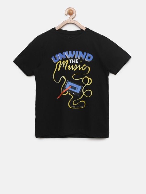

Fame Forever by Lifestyle Boys Black Printed Round Neck T-shirt