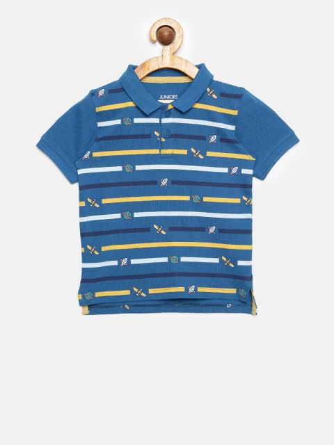 

Juniors by Lifestyle Boys Blue Printed Polo Collar T-shirt