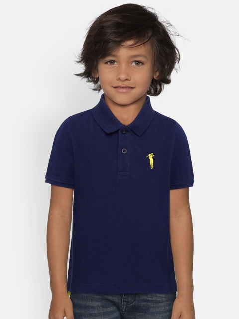 

Bossini Boys Navy Blue Solid Polo Collar T-shirt