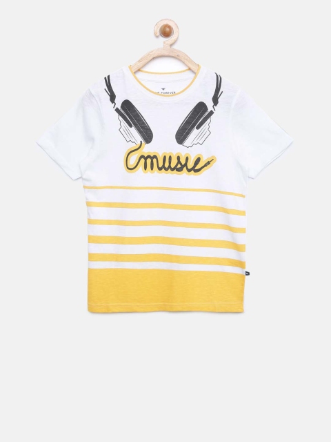 

Fame Forever by Lifestyle Boys Yellow Printed Round Neck T-shirt