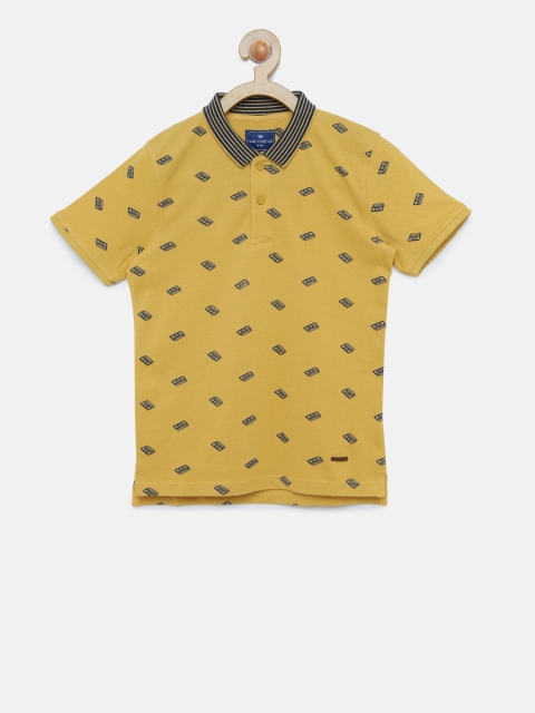 

Juniors by Lifestyle Boys Yellow Printed Polo T-shirt
