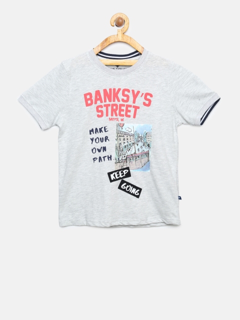 

Fame Forever by Lifestyle Boys Grey Melange Printed Round Neck T-shirt