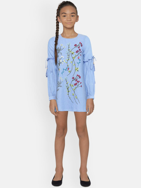 

Bossini Girls Blue Solid A-Line Dress