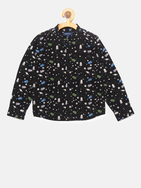 

Juniors by Lifestyle Boys Black Regular Fit Printed Casual Shirt