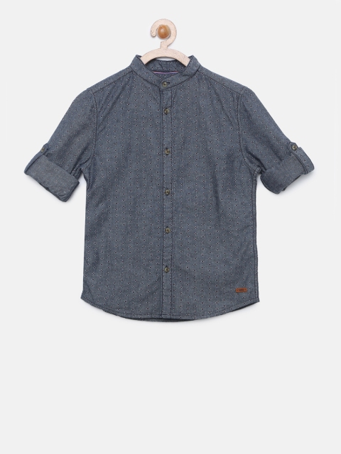 

Bossini Boys Blue Regular Fit Printed Casual Shirt