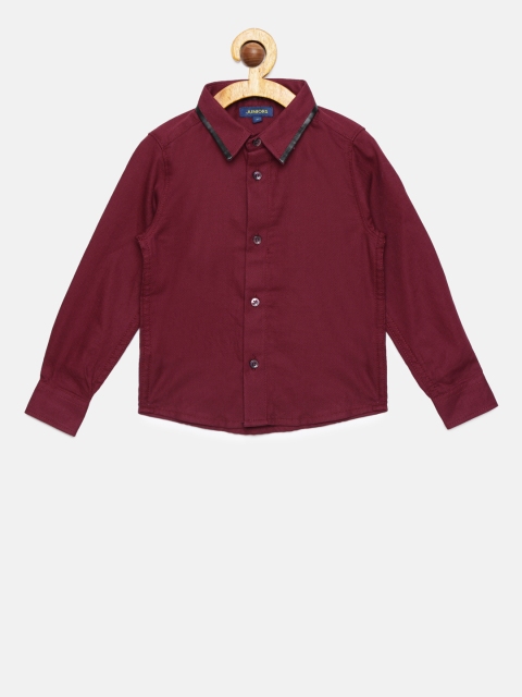 

Juniors by Lifestyle Boys Burgundy Regular Fit Solid Casual Shirt