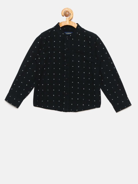 

Juniors by Lifestyle Boys Black Printed Casual Shirt