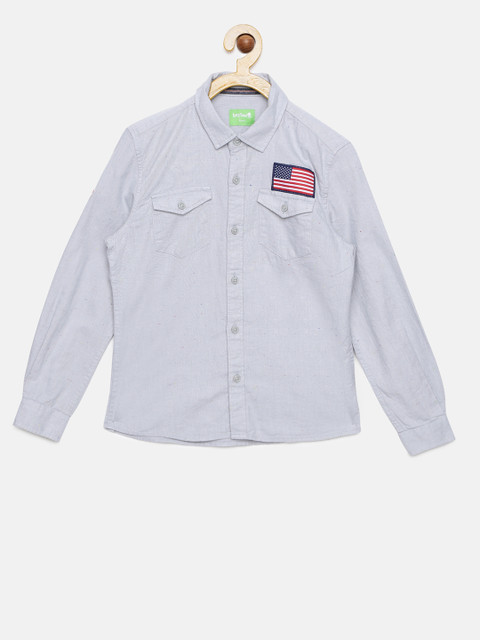 

Bossini Boys Grey Regular Fit Solid Casual Shirt