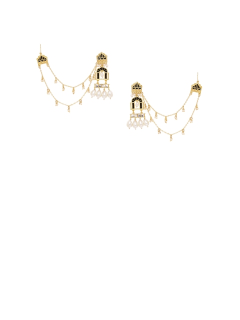 

Studio Voylla Gold-Plated Geometric Drop Earrings