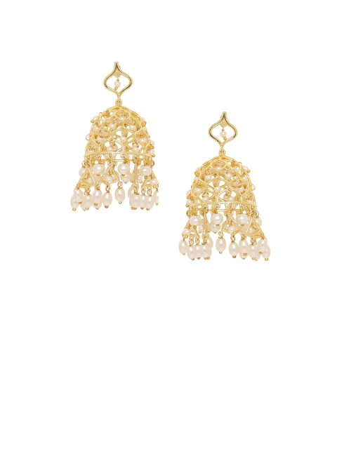 

Studio Voylla Gold-Plated Dome Shaped Jhumkas