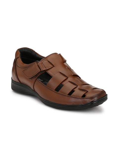 

Eego Italy Men Brown Leather Shoe-Style Sandals