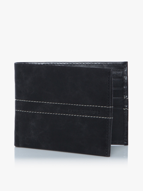 

Louis Philippe Jeans Men Black Solid Two Fold Leather Wallet