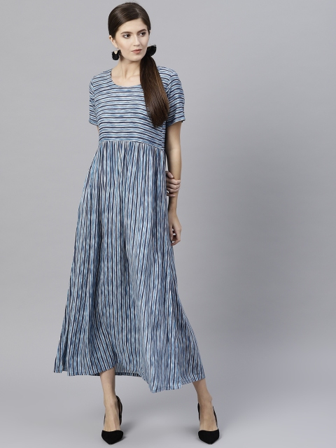 

GERUA Women White Striped Maxi Dress