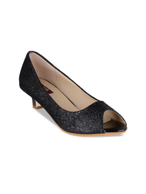 

SHUZ TOUCH Women Black Solid Peep Toes