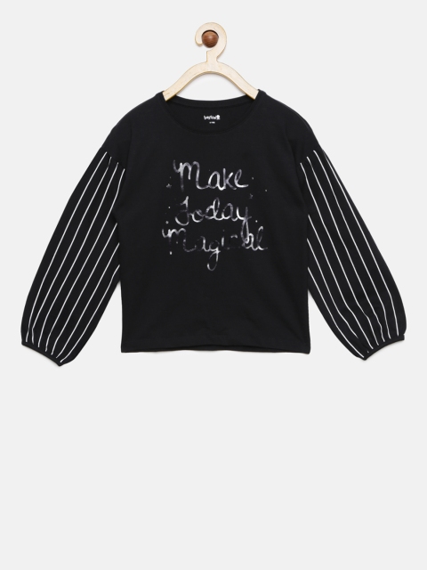 

Bossini Girls Black Printed Top