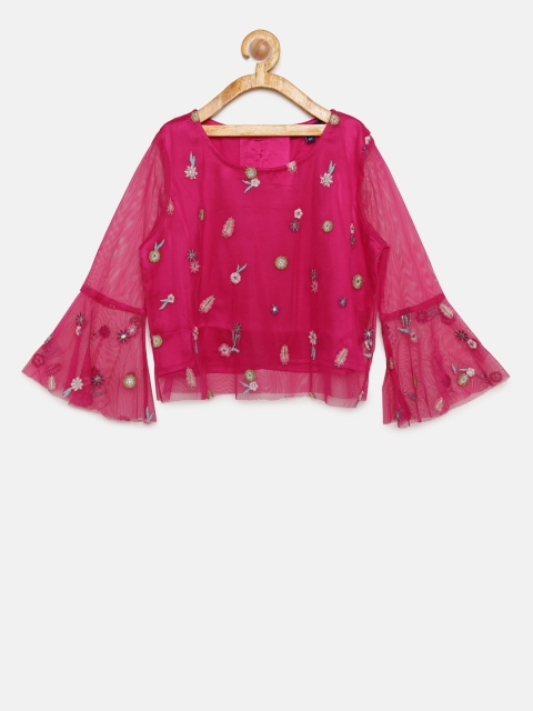 

Fame Forever by Lifestyle Girls Pink Self Design Top