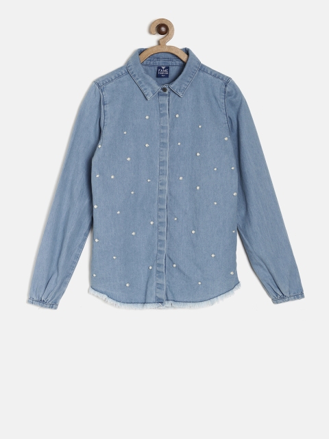 

Fame Forever by Lifestyle Girls Blue Embellished Casual Shirt
