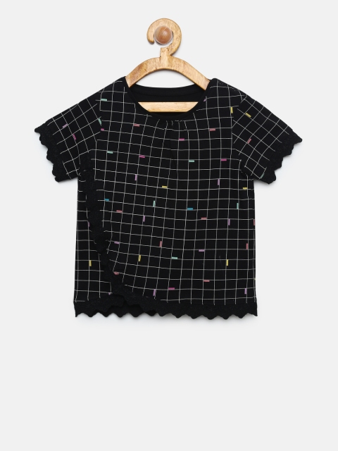 

Juniors by Lifestyle Girls Black Checked Top