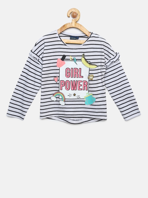 

Juniors by Lifestyle Girls White & Black Striped Top